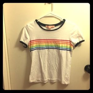 Rebellious one rainbow striped top